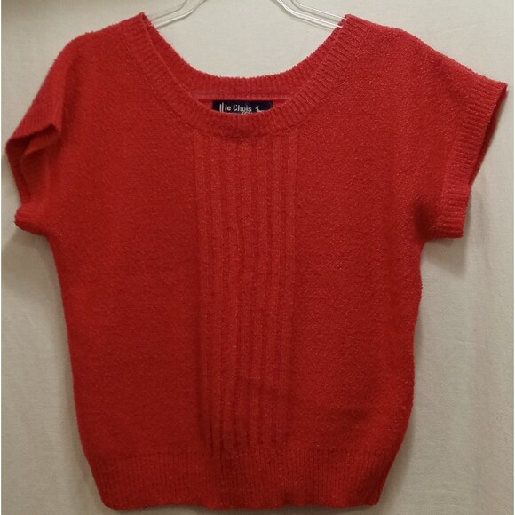 Vintage Women's 80s Sweater Vest Size Large Bright Pink Le Chois Chunky LNC - Picture 1 of 5